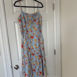 Fashion Nova Blue and Orange Floral Dress